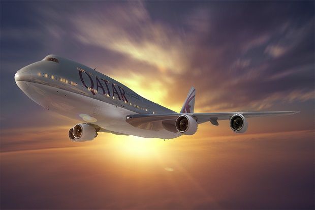 Pesawat Qatar Airways...