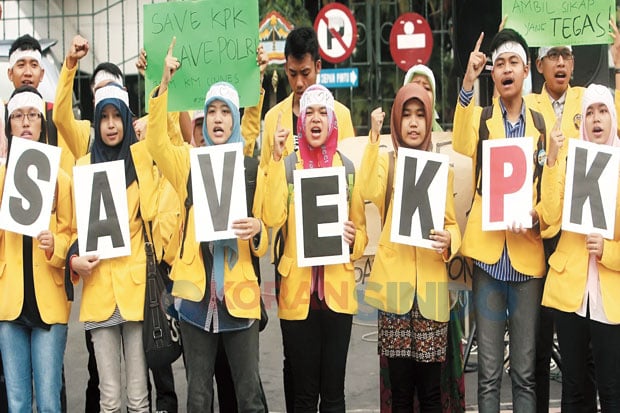 Demo Dukung KPK, Mahasiswa...