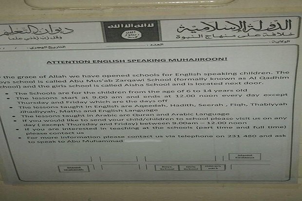 ISIS Akan Buka Sekolah...