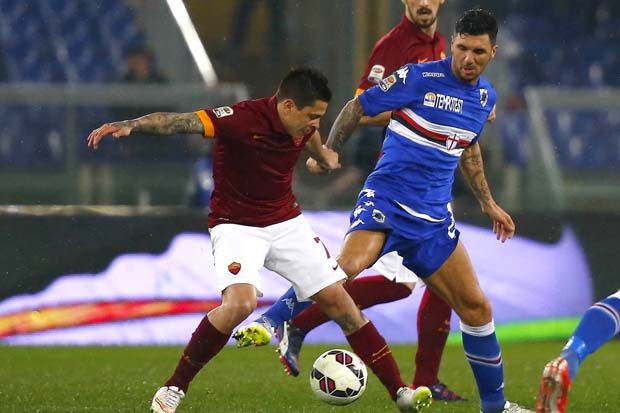 Pertahanan Sampdoria...