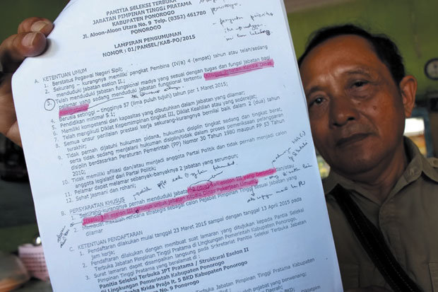 Lelang Jabatan Sarat...