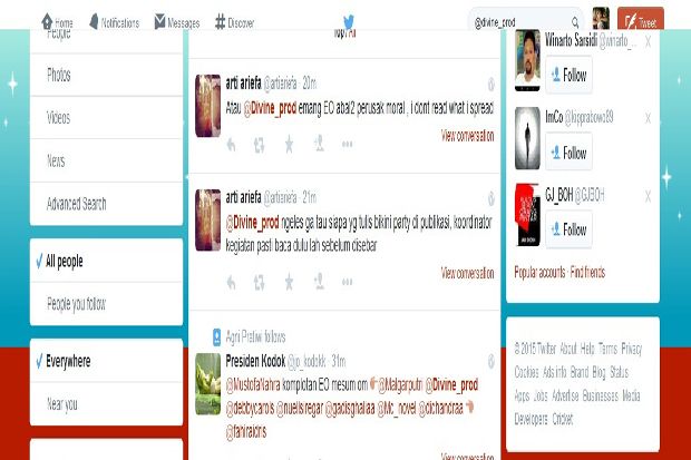 Netizen Kecam EO Pesta...