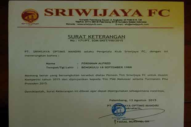 Sriwijaya FC Pinjamkan...