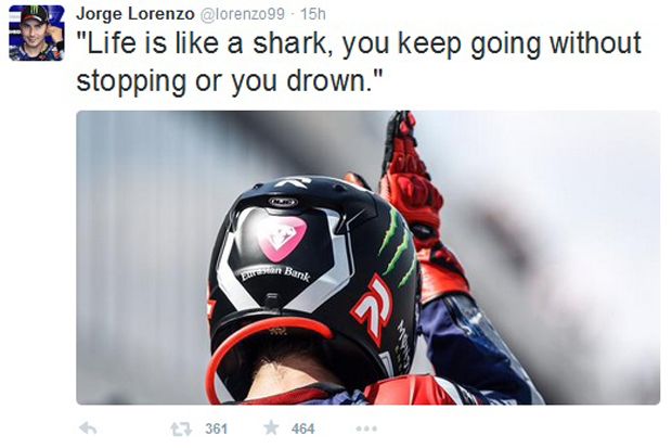 Lewat Twitter, Lorenzo...