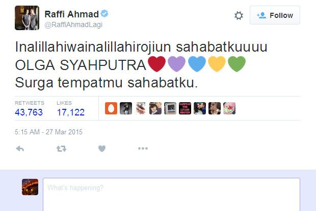 Tweet Raffi Ahmad Masuk...