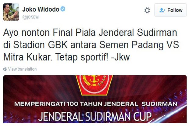 Jokowi Ajak Tonton Final...