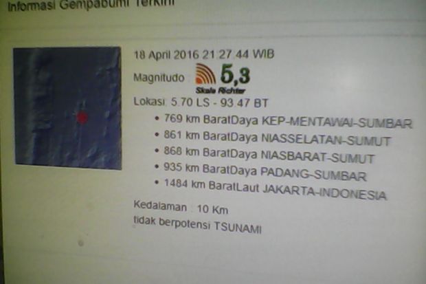 Gempa 5,3 SR Guncang...