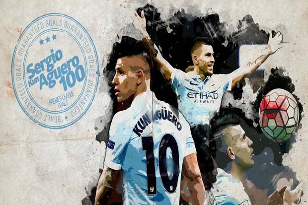 Gol ke-100 Kun Aguero...