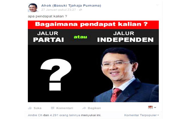 Ahok Want Obama Way