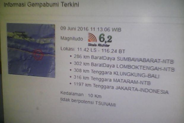 Gempa 6,2 SR Juga Dirasakan...