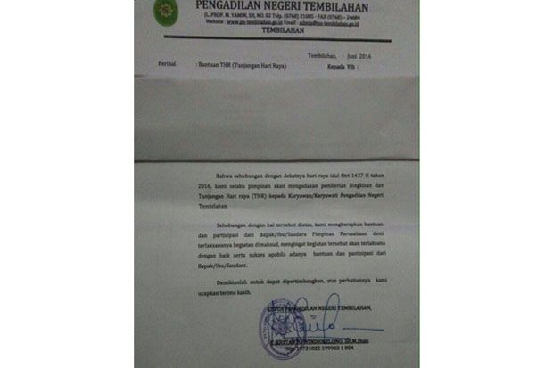 Surat Edaran Pengadilan...