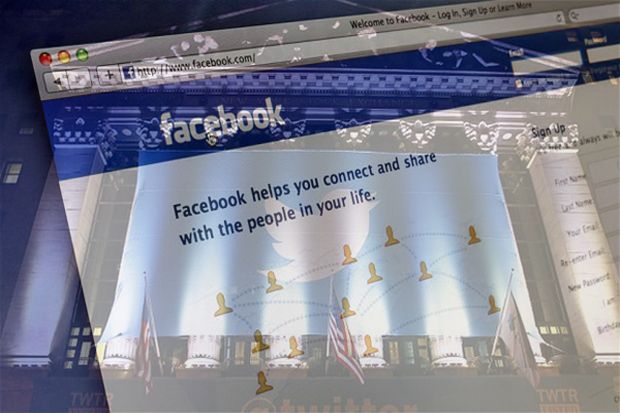 Akun Facebook dan Twitter...