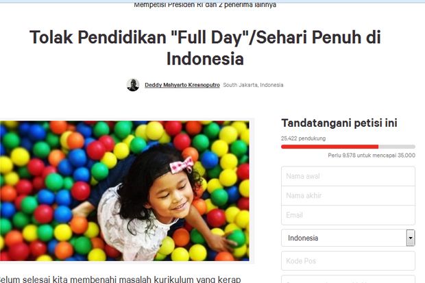 Teken Petisi, 25 Ribu...