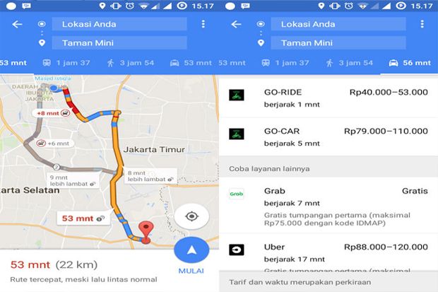 Sekarang Google Maps...