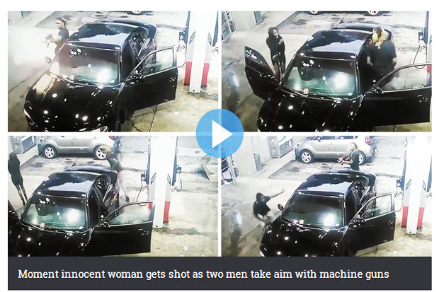 Two Men Crossfire in...