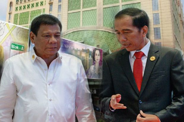 Jokowi dan Duterte Blusukan...