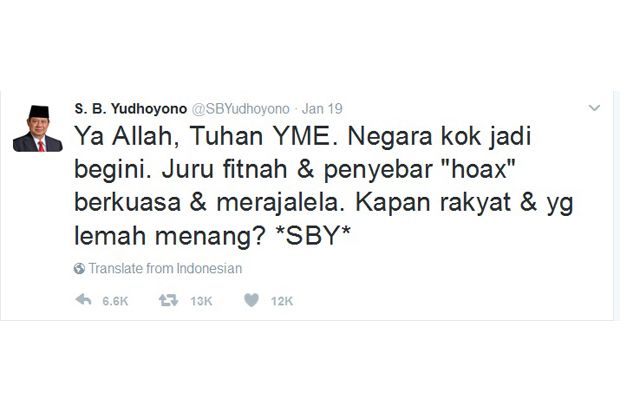 Kicauan SBY Bikin Gerah...