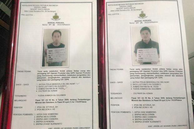 Dua Penampung Emas Ilegal...