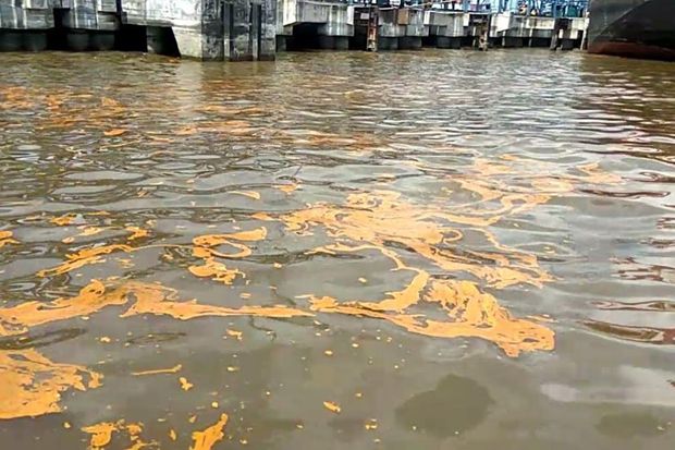 CPO Tumpah di Pelabuhan...