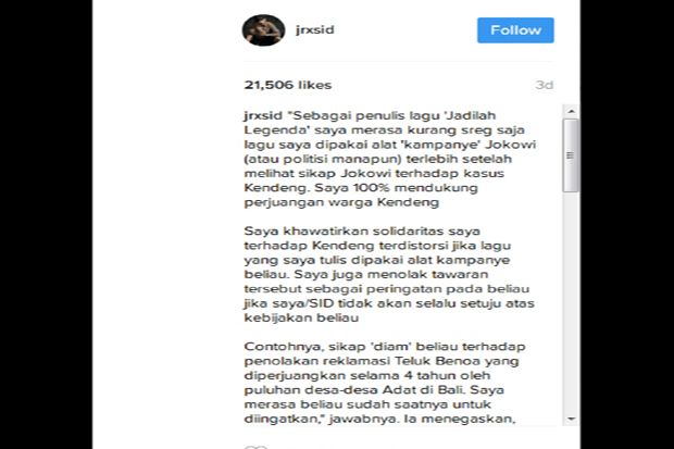 Klaim Bukan Musisi Istana,...