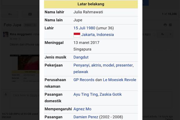 Ditulis Meninggal di...