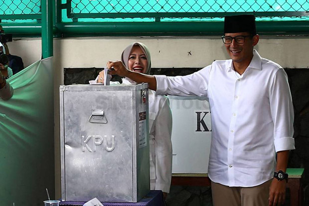 Usai Mencoblos, Sandiaga...
