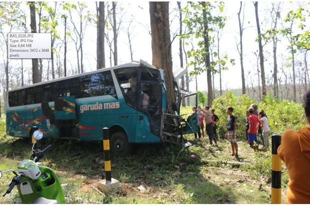 Bus Pemudik Tabrak Pohon...