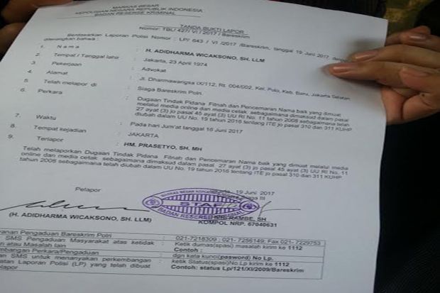 Bukti Laporan Tim Hukum...