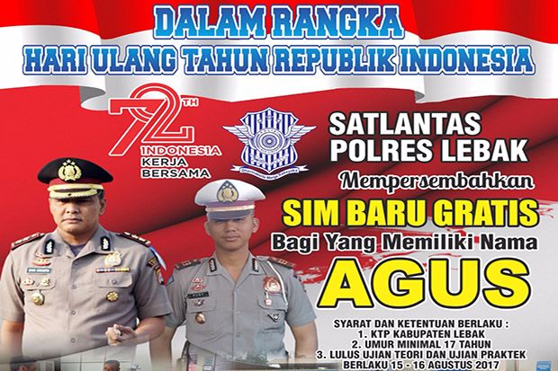 Polres Lebak Gratiskan...