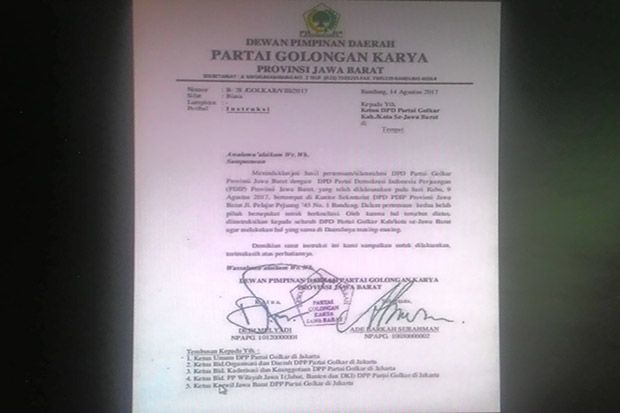 Golkar Keluarkan Surat...