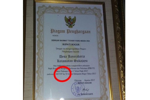 Piagam Penghargaan dari...