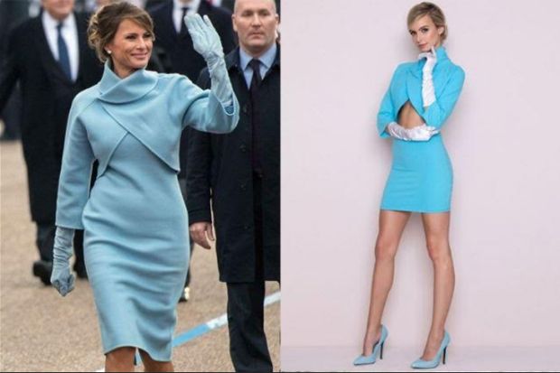 Gaun Biru Melania Trump...