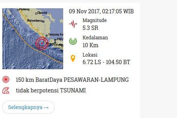 Gempa Bumi 5,3 SR Guncang...