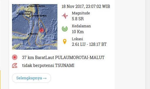 Gempa Guncang Pulau...
