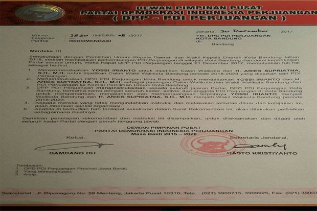 Beredar Surat PDIP Usung...