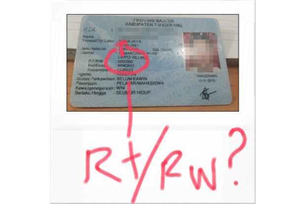 KTP Tanpa Alamat RT...