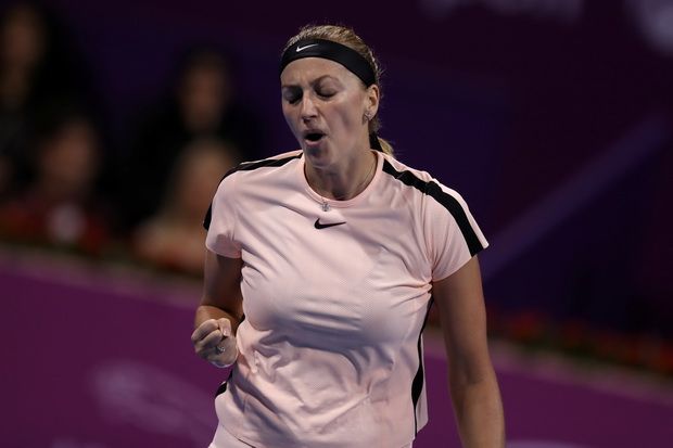 Kvitova Mencoba untuk...