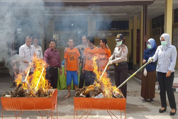 Polsek Sunggal Musnahkan...