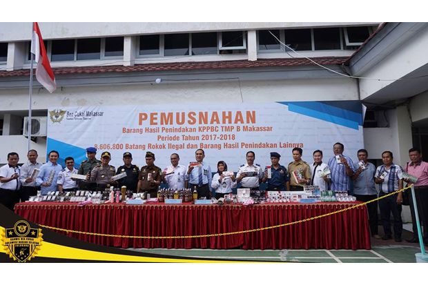Bea Cukai Makassar Musnahkan...