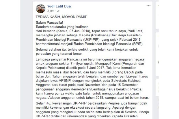 Yudi Latif Mundur dari...