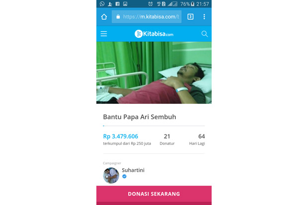 Menderita Tumor Ganas,...