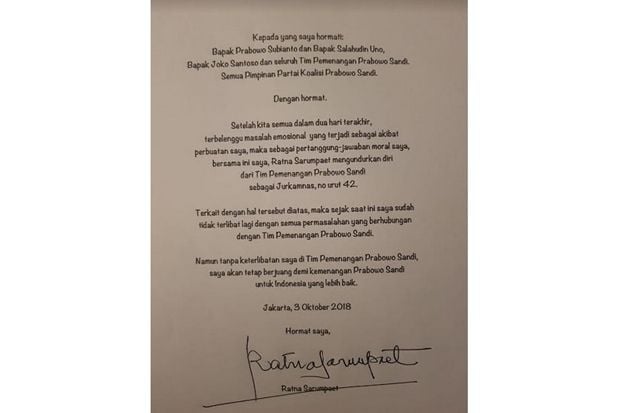 Ratna Sarumpaet Diberhentikan...