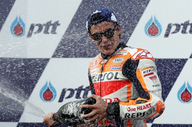 Senangnya Marc Marquez...