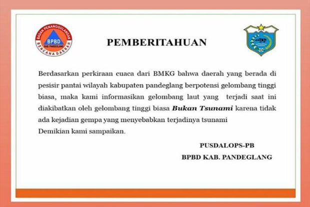 BPBD Tegaskan Pantai...