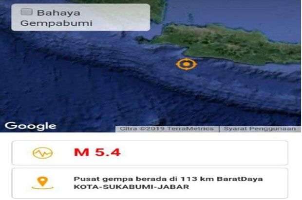 Gempa 5,4 SR di Pesisir...
