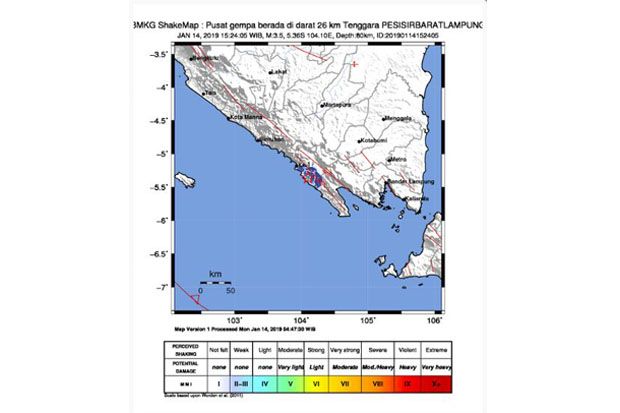 Gempa Berpusat di Darat...