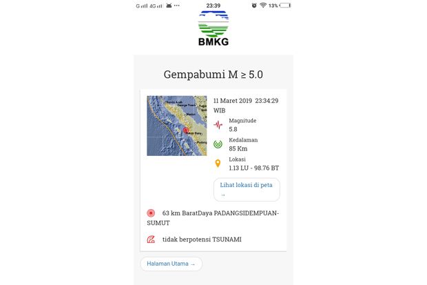 Gempa 5,8 SR, Warga...