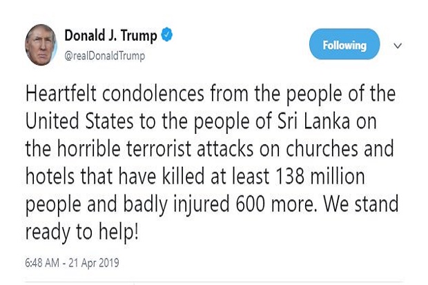 Trump Sebut Korban Bom...