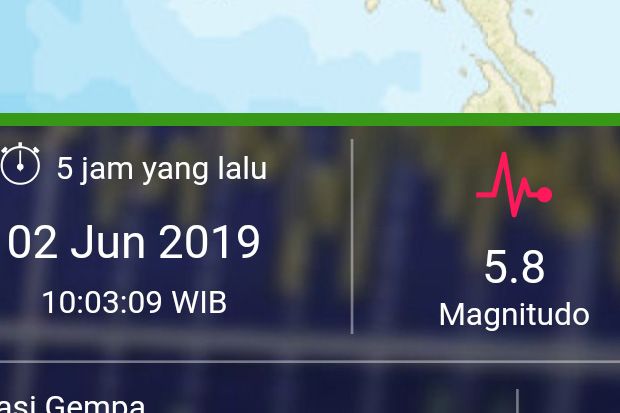 Gempa Bumi 5,8 SR Guncang...