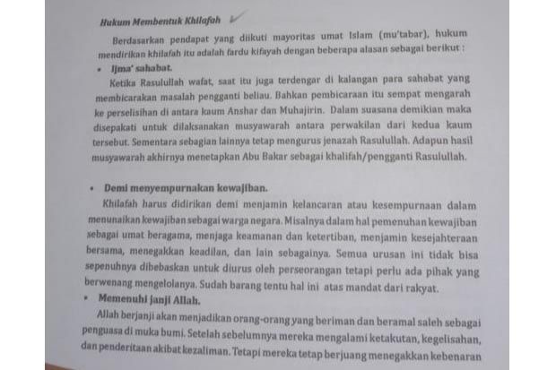 Buku Berisi Materi Khilafah...